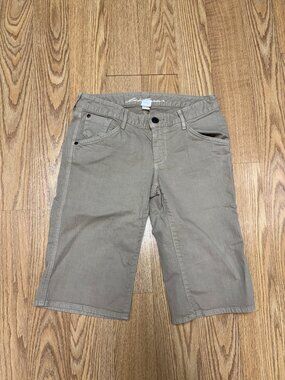 Women's Eddie Bauer Capri Pants Size 2 Tan Button Zip